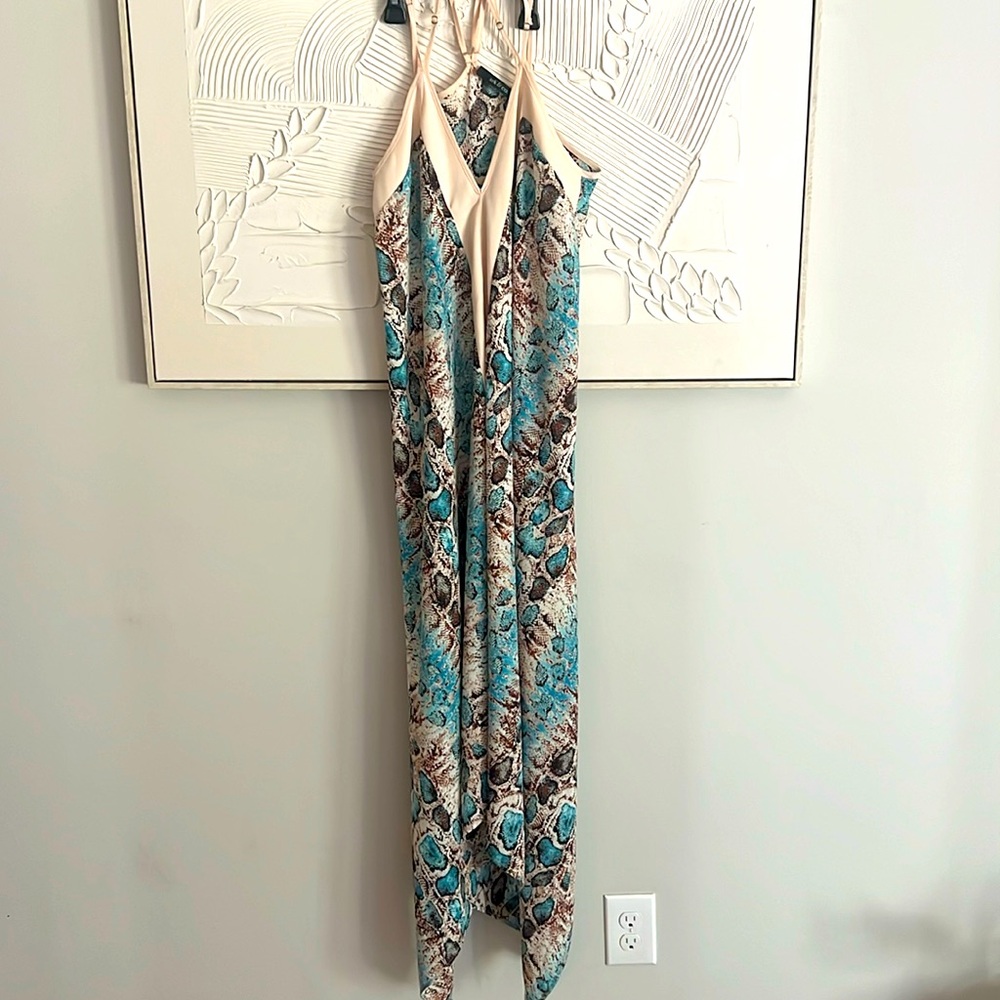 Snake print maxi dress